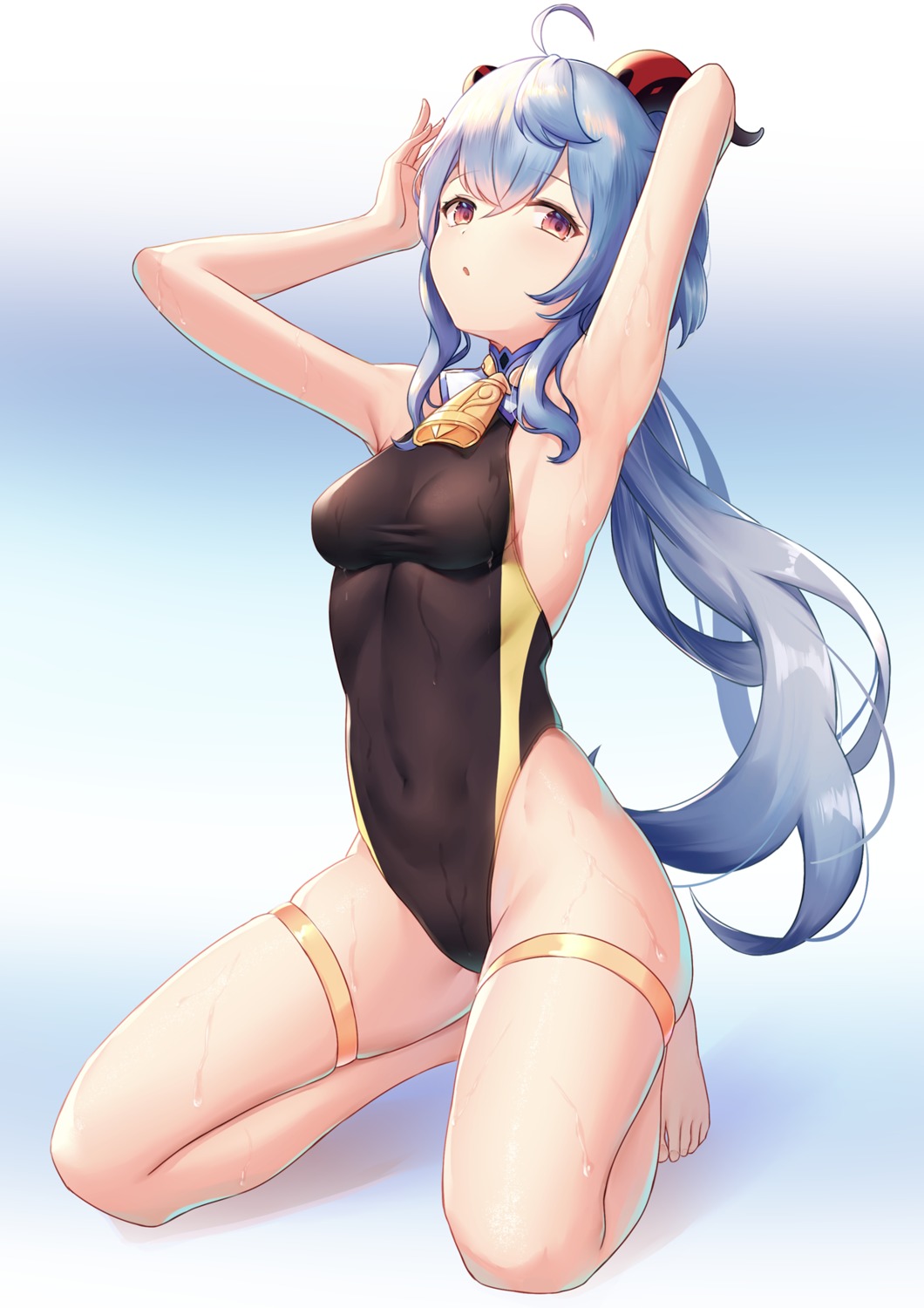 airool ganyu garter genshin_impact horns swimsuits