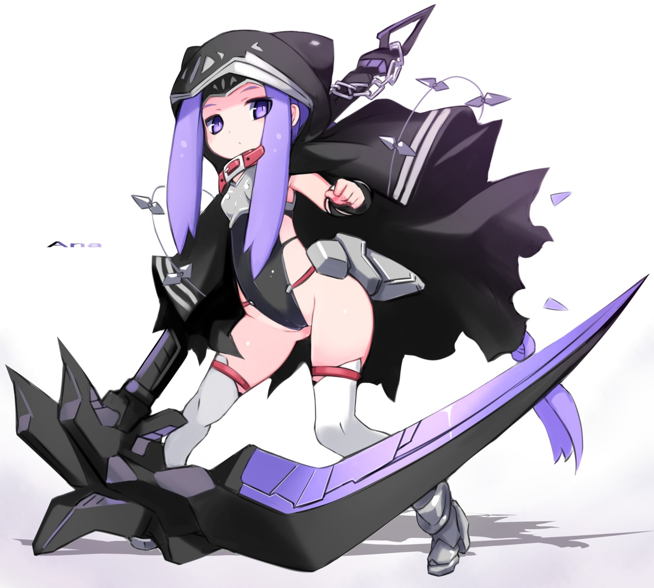 armor cameltoe fate/grand_order fate/stay_night garter karukan leotard loli medusa_(lancer) thighhighs weapon