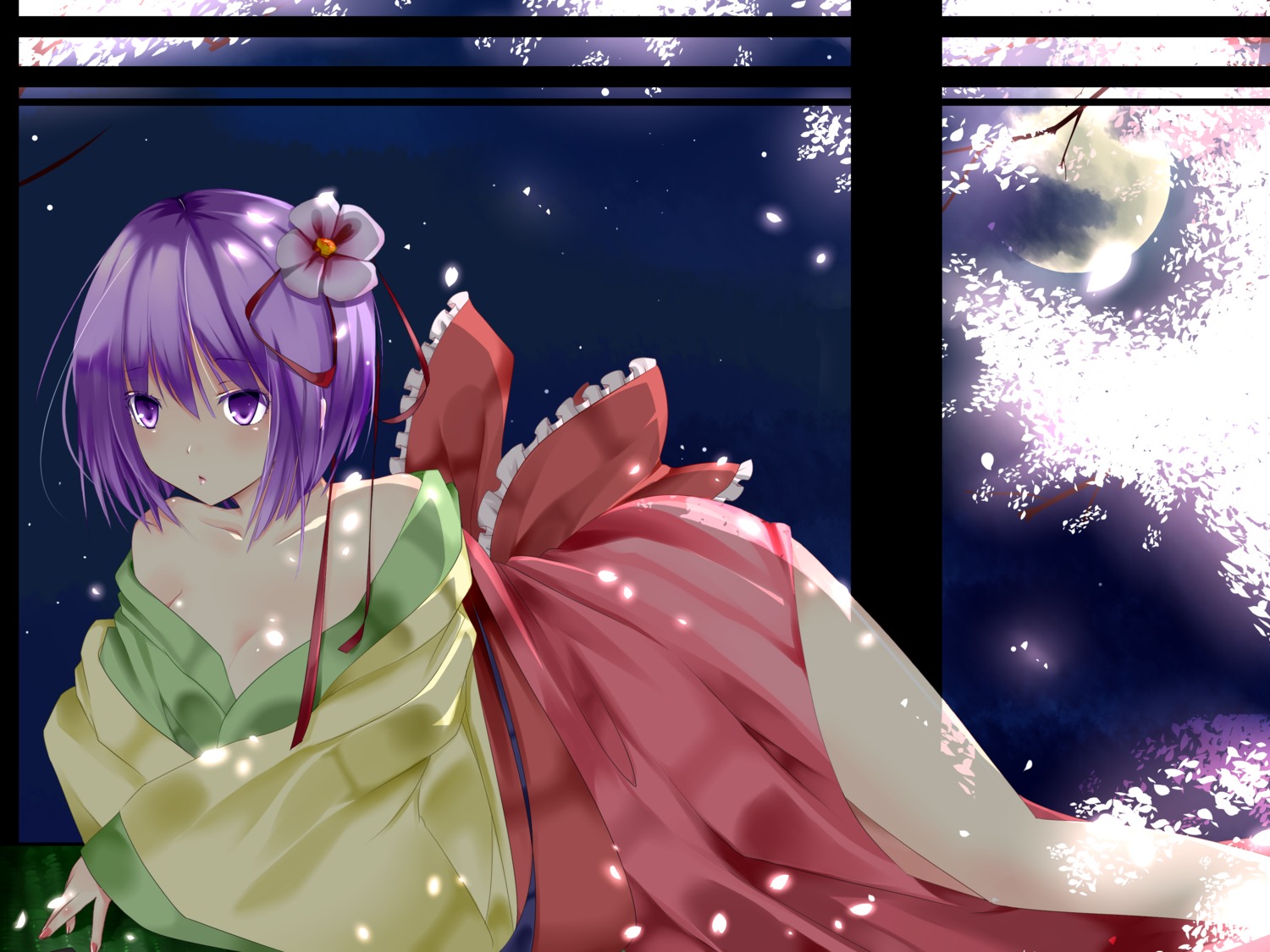 cleavage hieda_no_akyuu kimono suzuchi1218 touhou