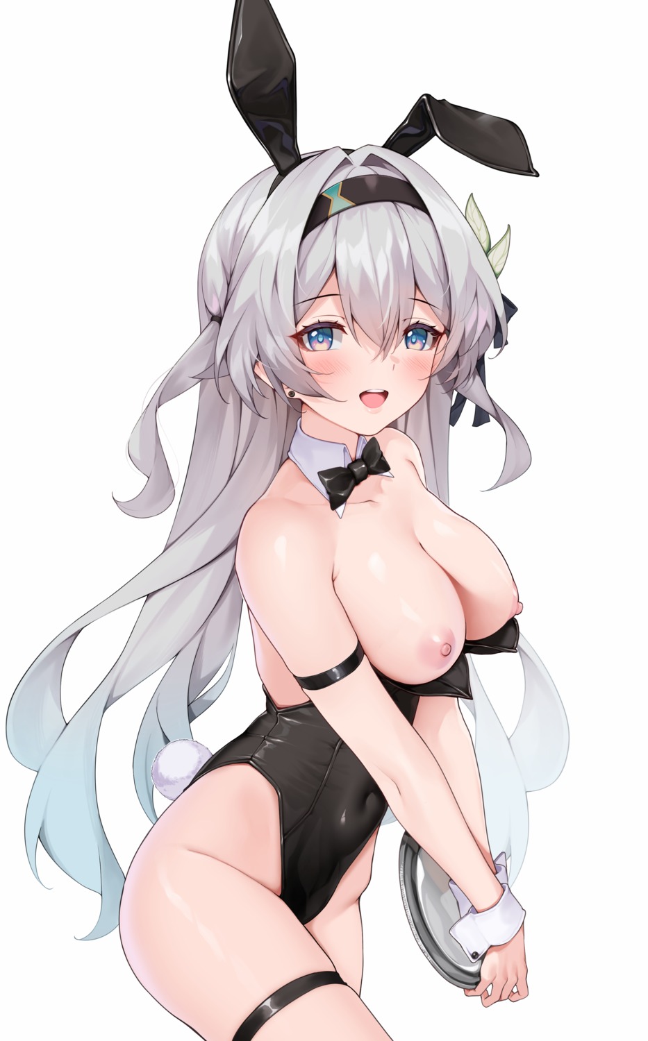 animal_ears breasts bunny_ears bunny_girl firefly garter honkai:_star_rail matrix16 nipples no_bra tail