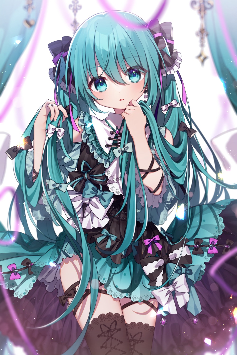 dress garter hatsune_miku hazakura_chikori lolita_fashion thighhighs vocaloid