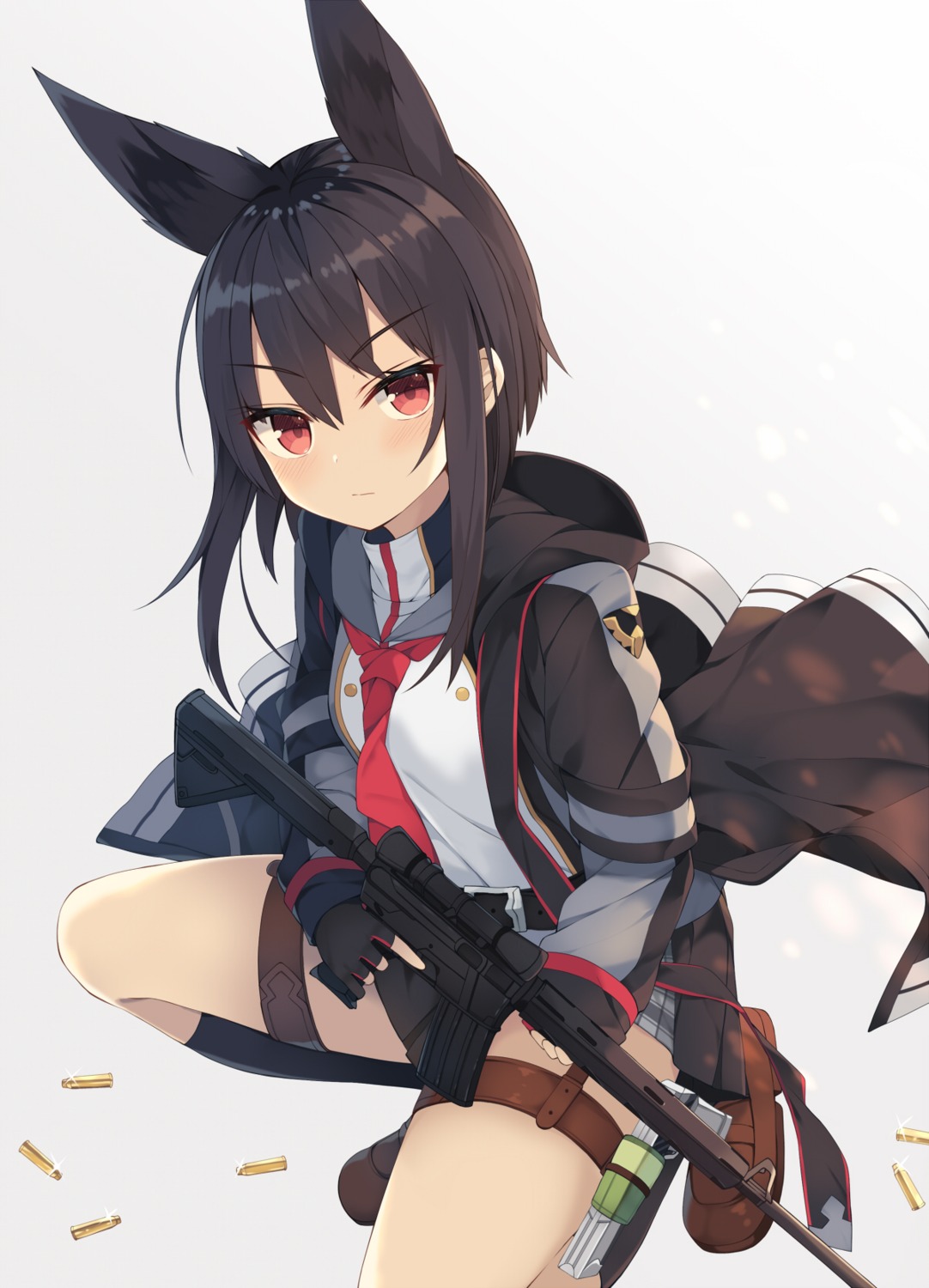 animal_ears garter gun nibiiro_shizuka seifuku