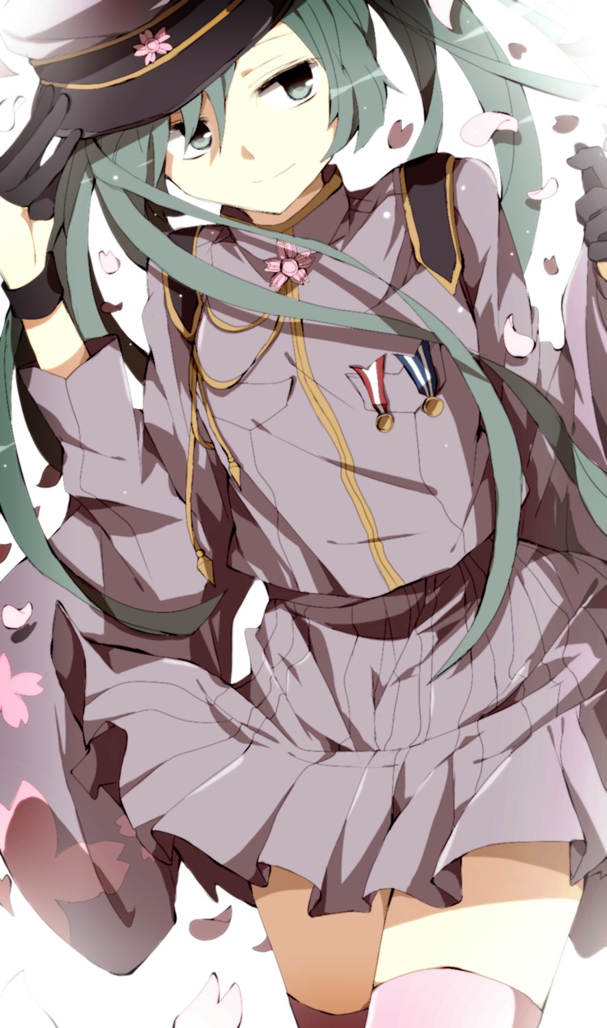 hatsune_miku misoan senbon-zakura_(vocaloid) thighhighs uniform vocaloid