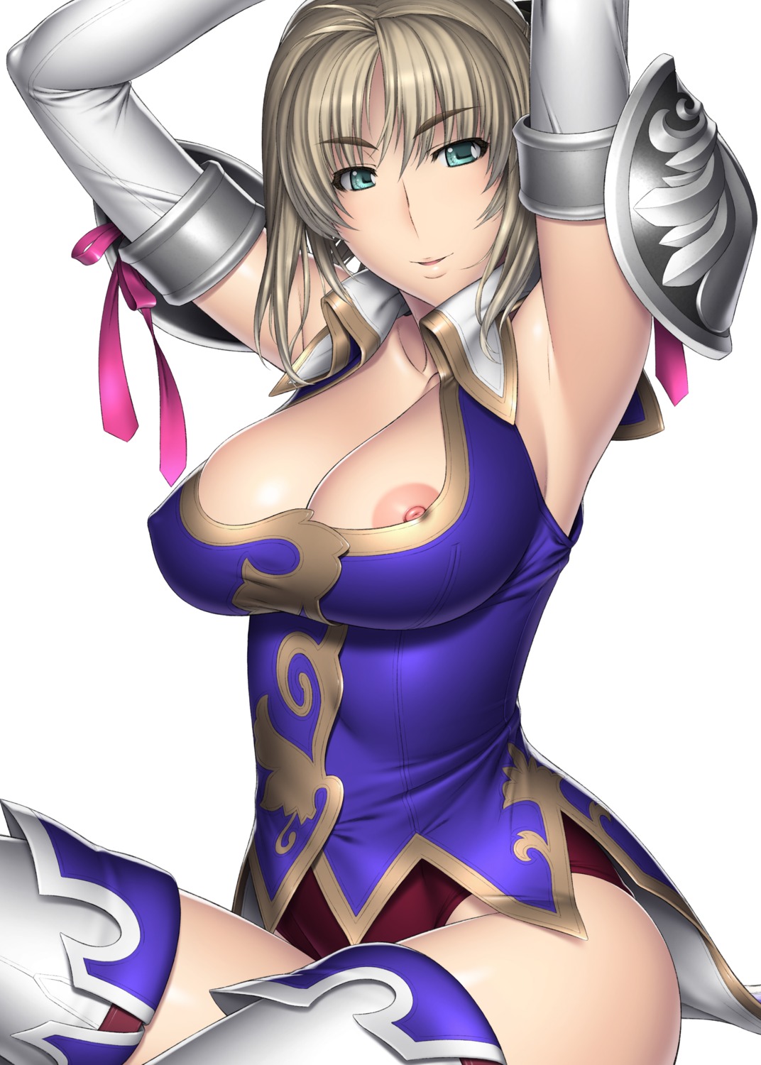 areola armor buruma cassandra_alexandra erect_nipples kansuke nipple_slip nipples soul_calibur thighhighs