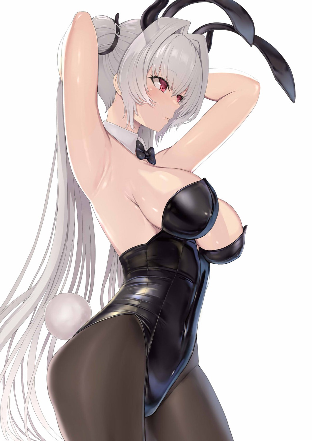 animal_ears bunny_ears bunny_girl hakaba no_bra pantyhose tail