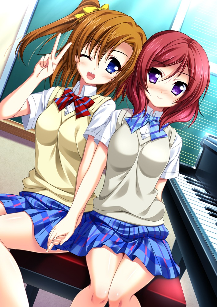 endori kousaka_honoka love_live! nishikino_maki seifuku