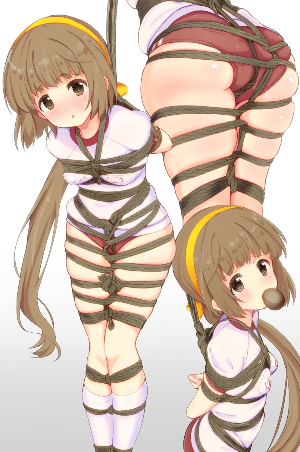 ass bondage buruma gym_uniform hamuta_(machosbrown) loli the_idolm@ster the_idolm@ster_cinderella_girls yorita_yoshino