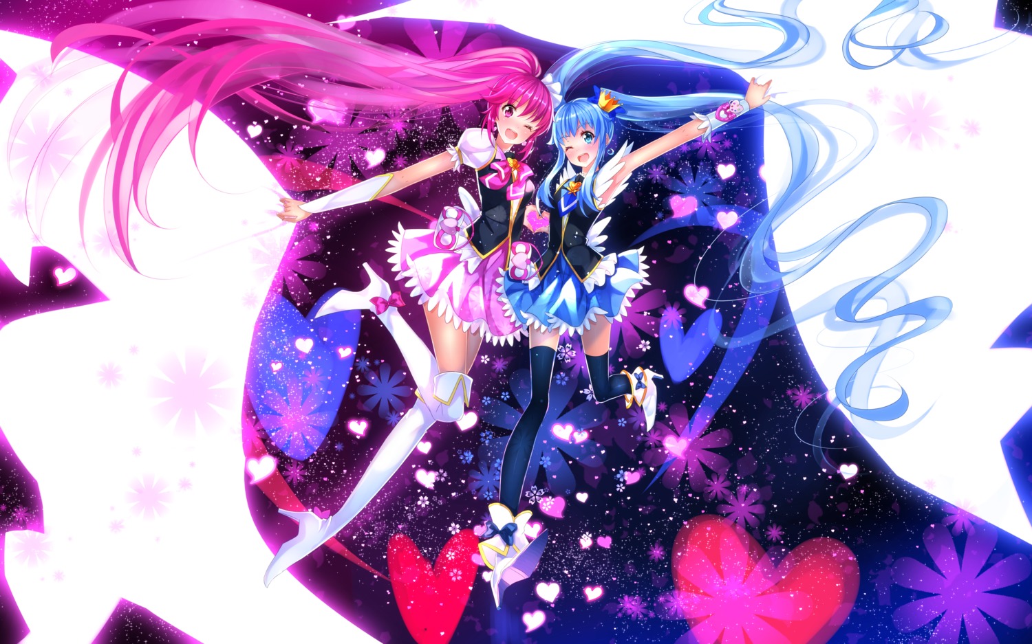 aino_megumi happiness_charge_precure! pretty_cure shirayuki_hime_(precure) swordsouls thighhighs