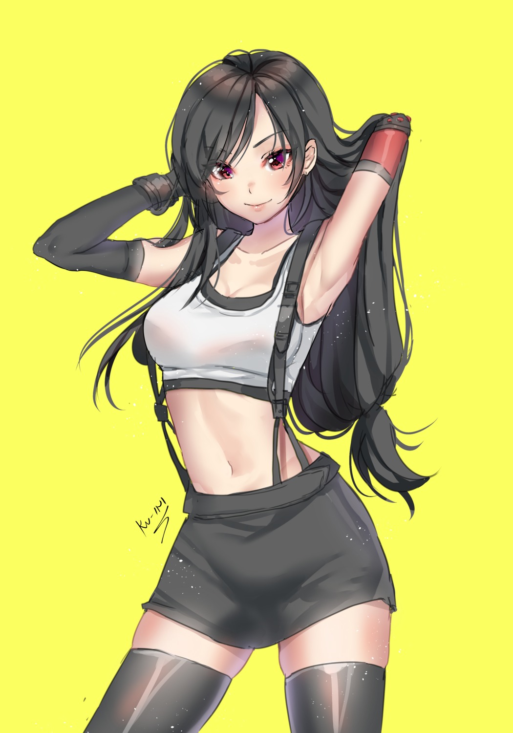 cleavage final_fantasy final_fantasy_vii kuini thighhighs tifa_lockhart