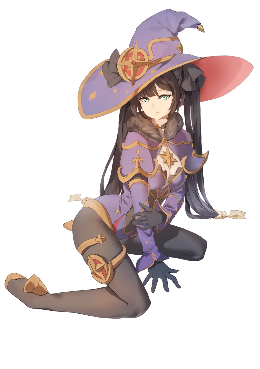 bbeennoodle garter genshin_impact leotard mona_megistus no_bra pantyhose witch