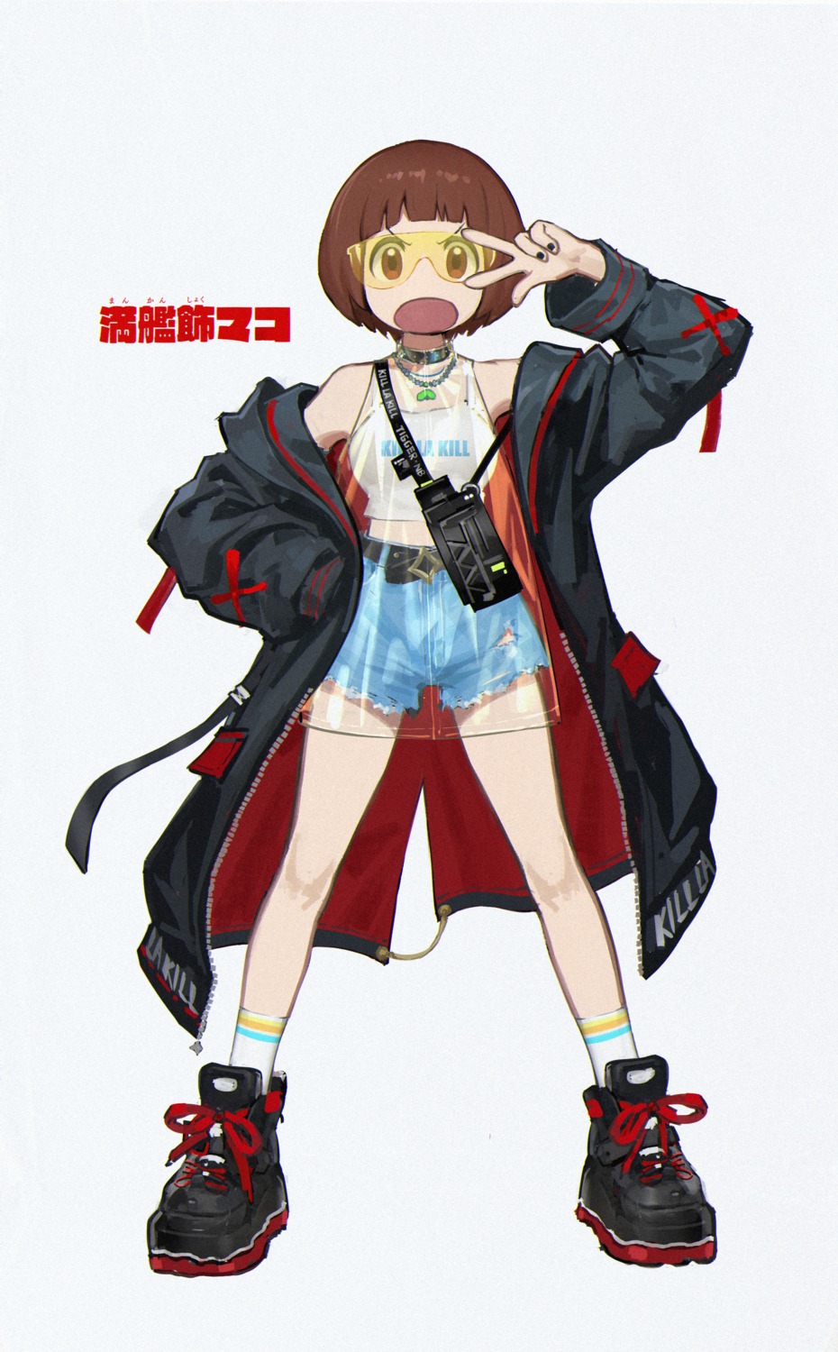 kill_la_kill mankanshoku_mako megane see_through torn_clothes wang-xi