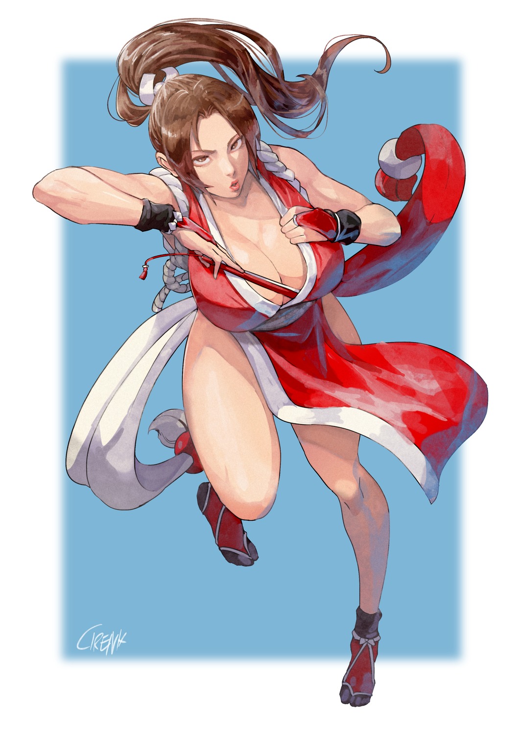 cirenk king of fighters shiranui mai japanese clothes ninja no bra open  shirt weapon | #1074695 | yande.re