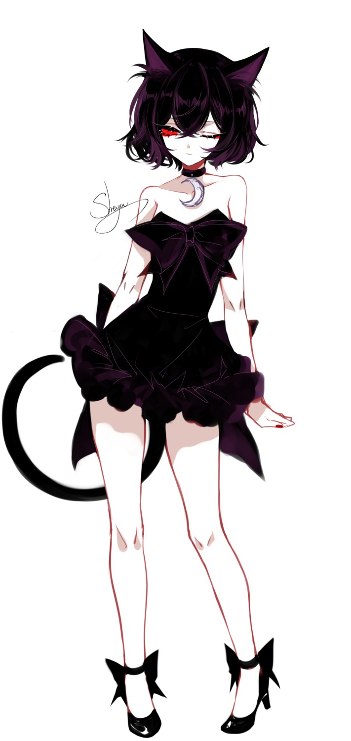 animal_ears dress heels nekomimi sheya tail