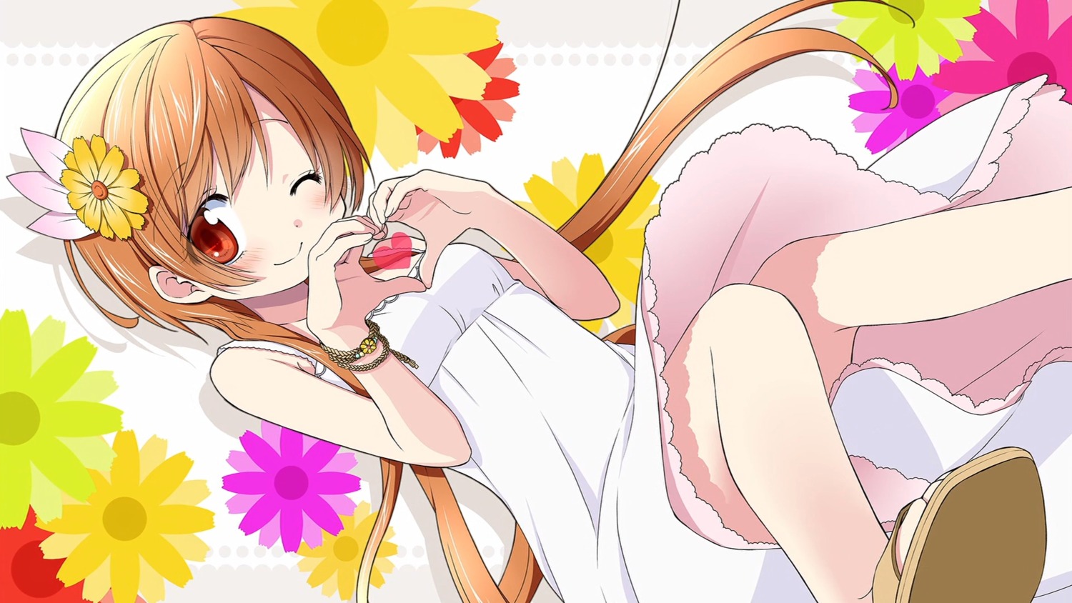 aoki_ume dress endcard nisekoi summer_dress tachibana_marika