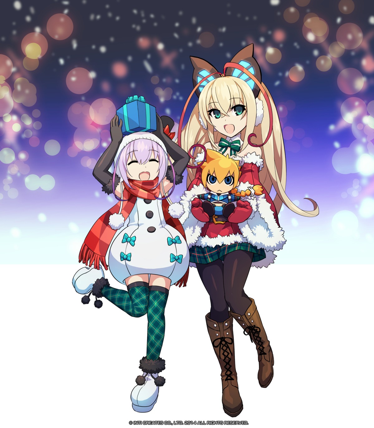 armed_blue:_gunvolt christmas dress heels pantyhose tagme thighhighs