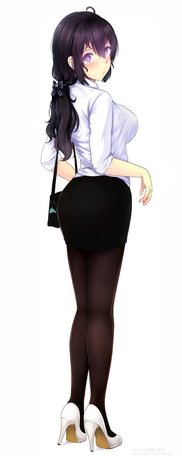 ass beifeng_han business_suit heels miyaura_sanshio pantyhose