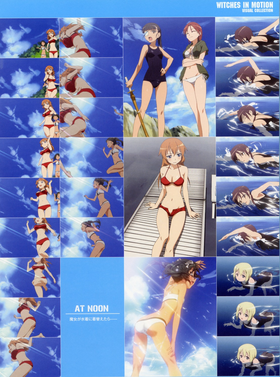 bikini charlotte_e_yeager francesca_lucchini gertrud_barkhorn minna_dietlinde_wilcke sakamoto_mio strike_witches swimsuits