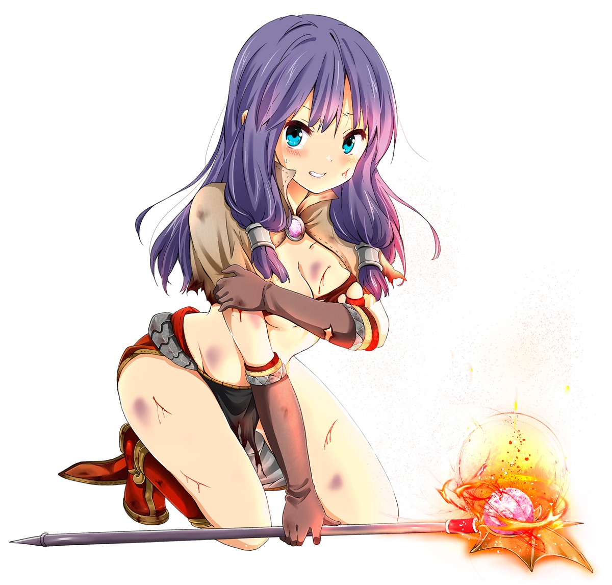 blood cleavage ragho_no_erika ragnarok_online sage_(ro) torn_clothes