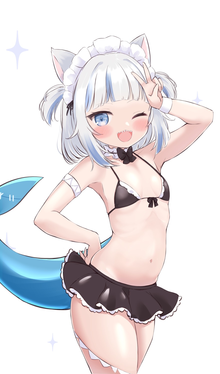 animal_ears bikini cocozasa gawr_gura hololive hololive_english nekomimi swimsuits tail