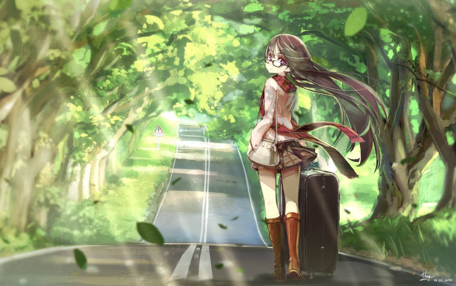 hong_(white_spider) landscape megane seifuku