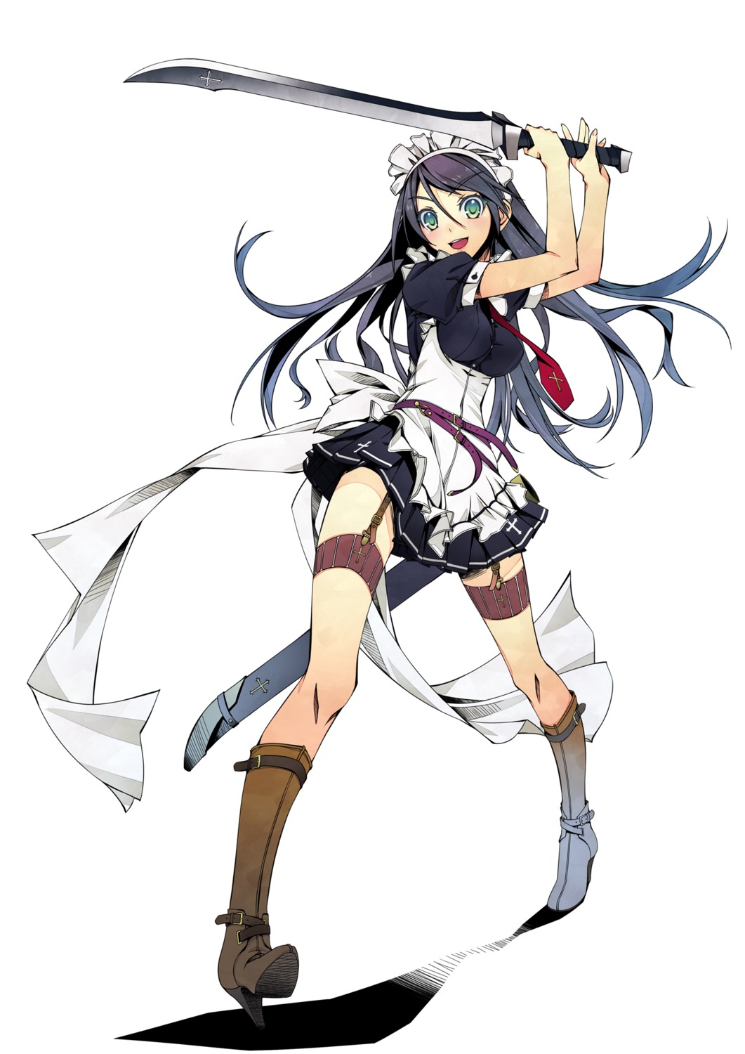 garter heels maid murakami_suigun stockings sword thighhighs