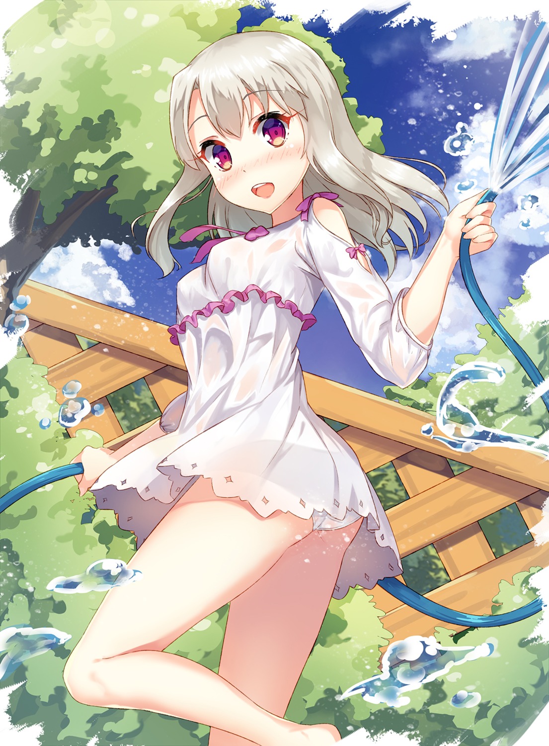 ass dress fate/kaleid_liner_prisma_illya fate/stay_night illyasviel_von_einzbern pantsu see_through wet_clothes yongheng_zhi_wu