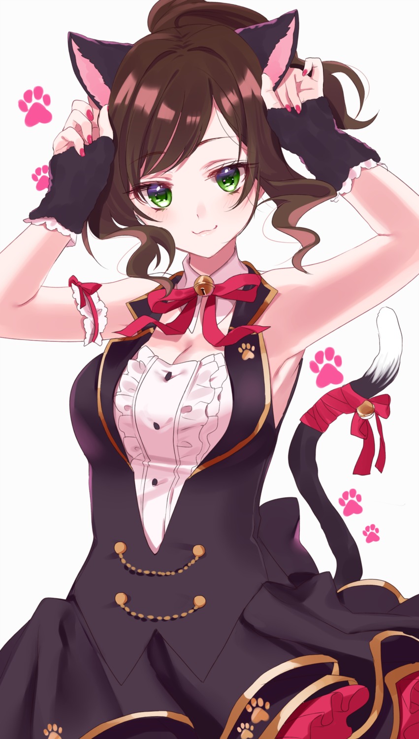 animal_ears cleavage dress maekawa_miku misumi nekomimi tail the_idolm@ster the_idolm@ster_cinderella_girls