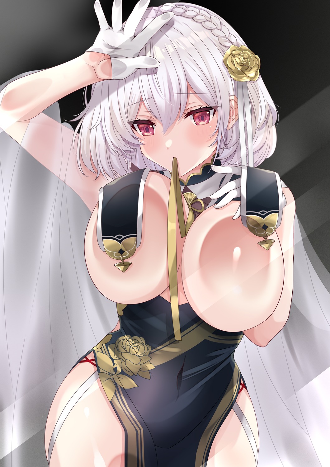 akatsuki_(aktk511) asian_clothes azur_lane breasts no_bra sirius_(azur_lane)