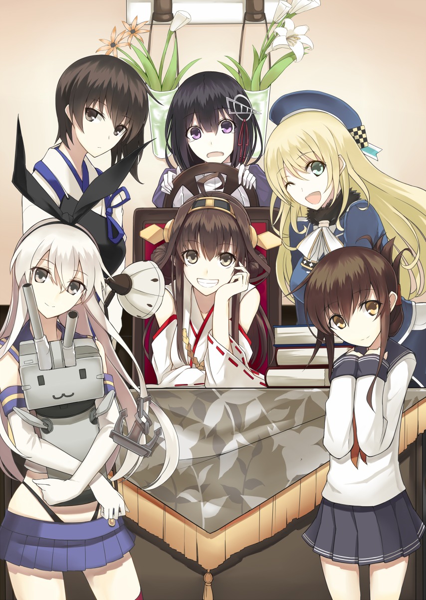 atago_(kancolle) haguro_(kancolle) inazuma_(kancolle) kaga_(kancolle) kantai_collection kauto kongou_(kancolle) rensouhou-chan seifuku shimakaze_(kancolle)