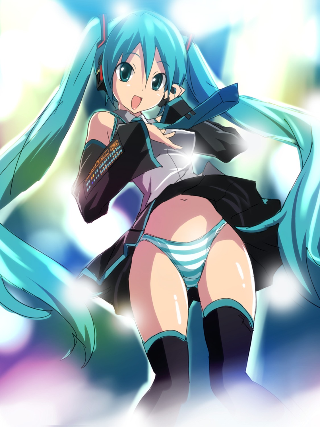 hatsune_miku koku pantsu shimapan thighhighs vocaloid