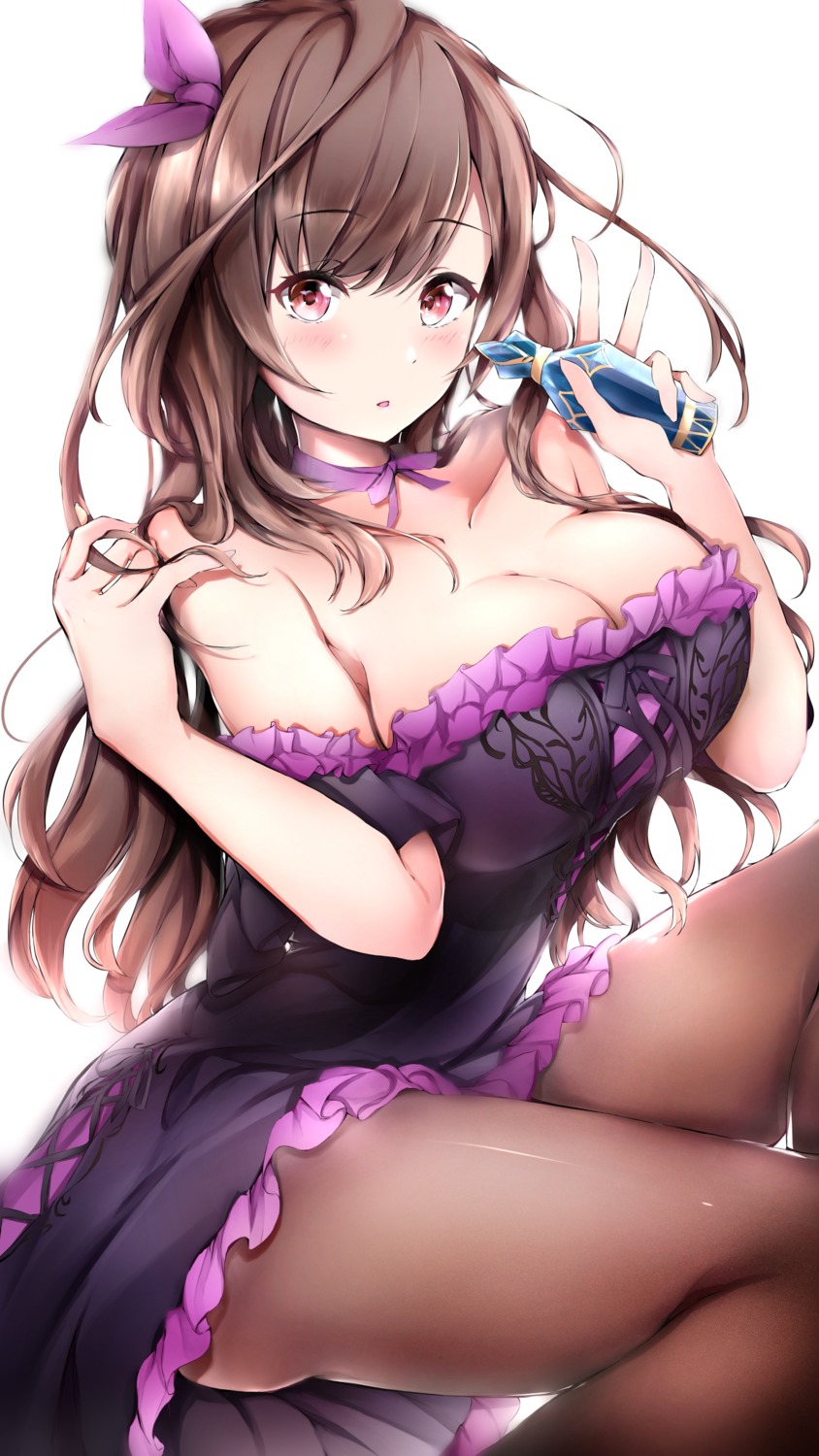 cleavage dress neofreet pantyhose the_idolm@ster the_idolm@ster_shiny_colors tsukioka_kogane