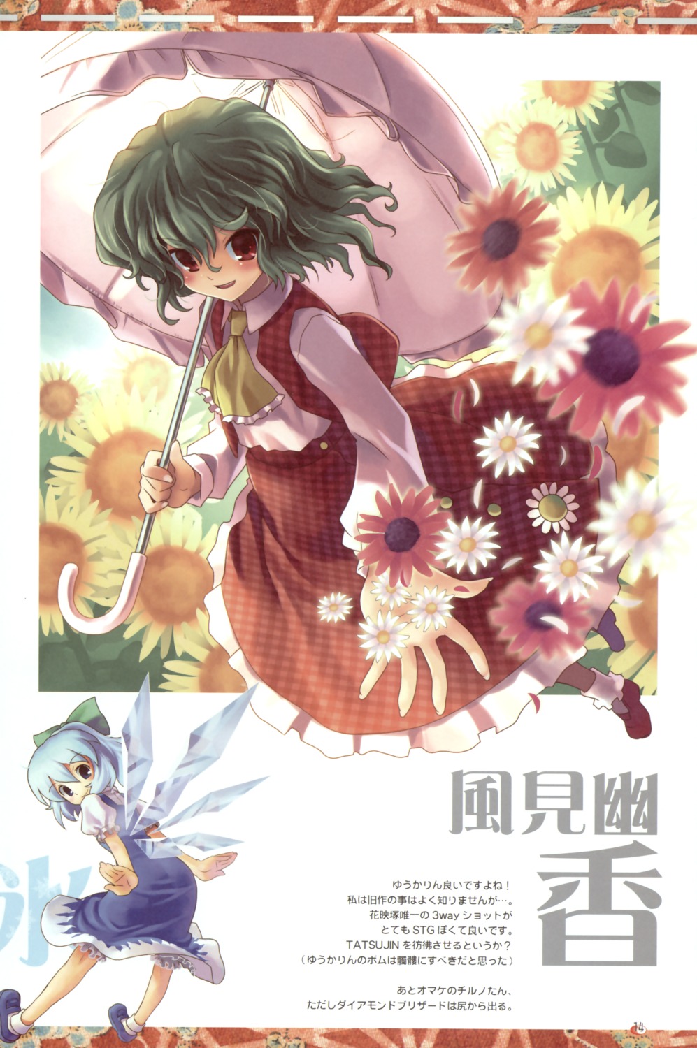 anzuya cirno kazami_yuuka marukata touhou