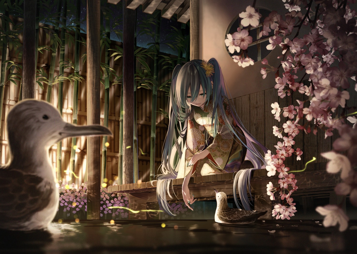 hatsune_miku japanese_clothes laru_(larupom) vocaloid