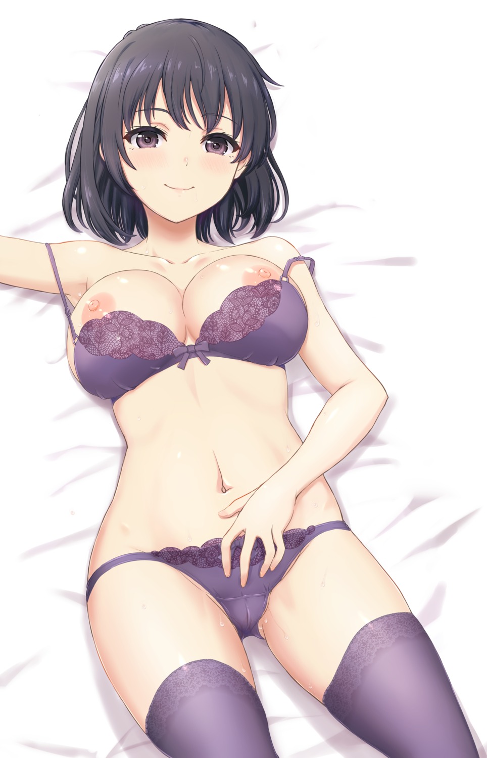 bra breasts cameltoe inanaki_shiki lingerie nipples pantsu thighhighs wet yahari_ore_no_seishun_lovecome_wa_machigatteiru. yukinoshita_haruno