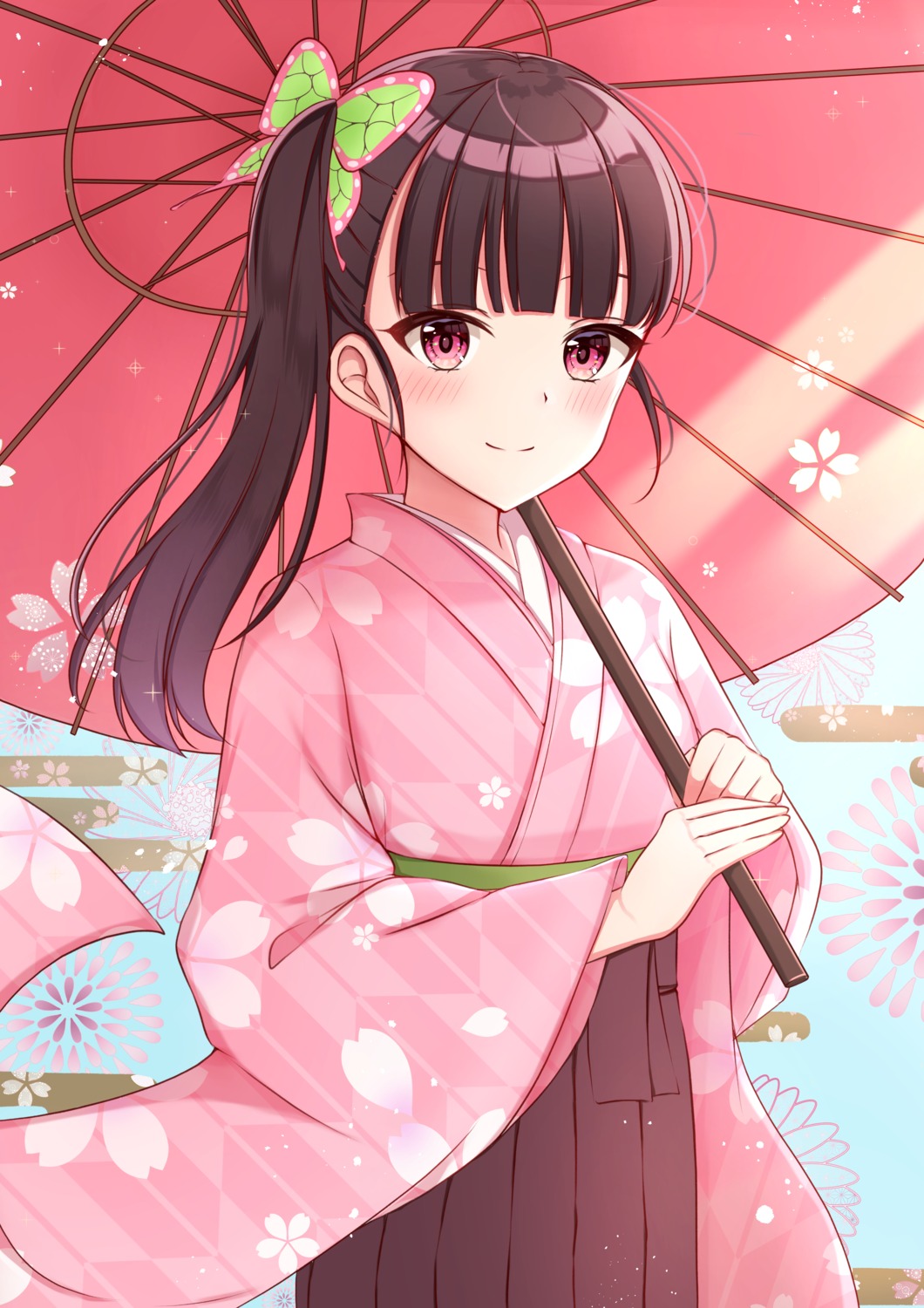 japanese_clothes kimetsu_no_yaiba tsuyuri_kanao umbrella yukiunag1