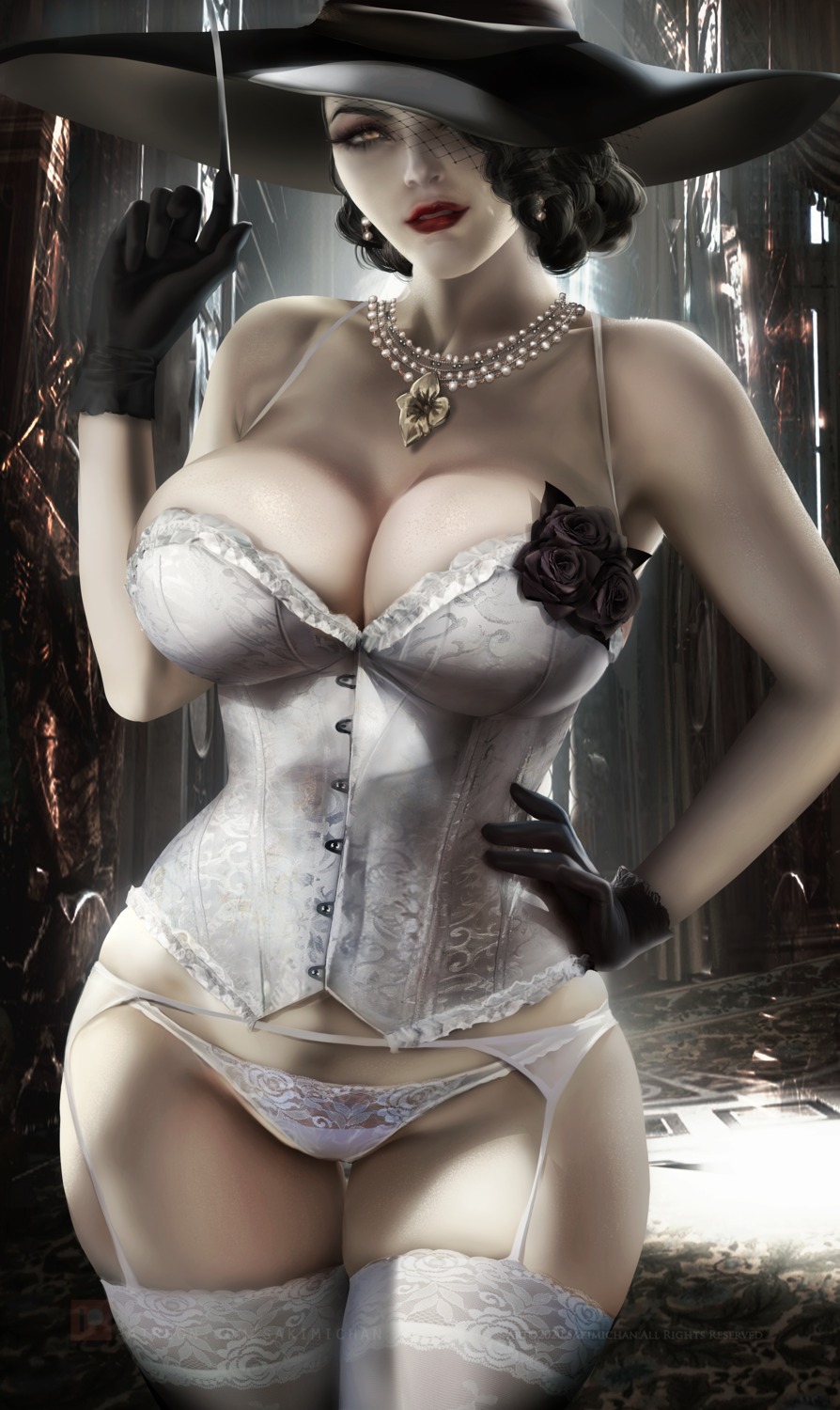 Sakimichan Resident Evil Village Lady Dimitrescu Corset 41580 | Hot Sex  Picture