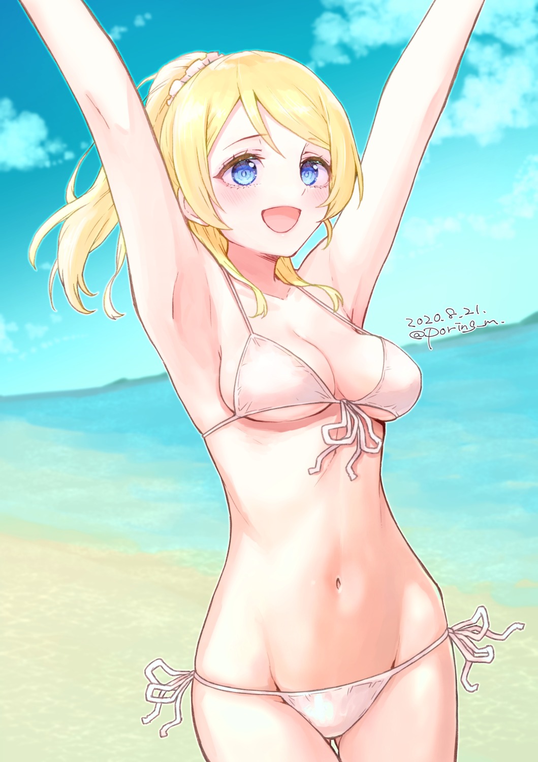 ayase_eli bikini love_live! miyamae_porin swimsuits