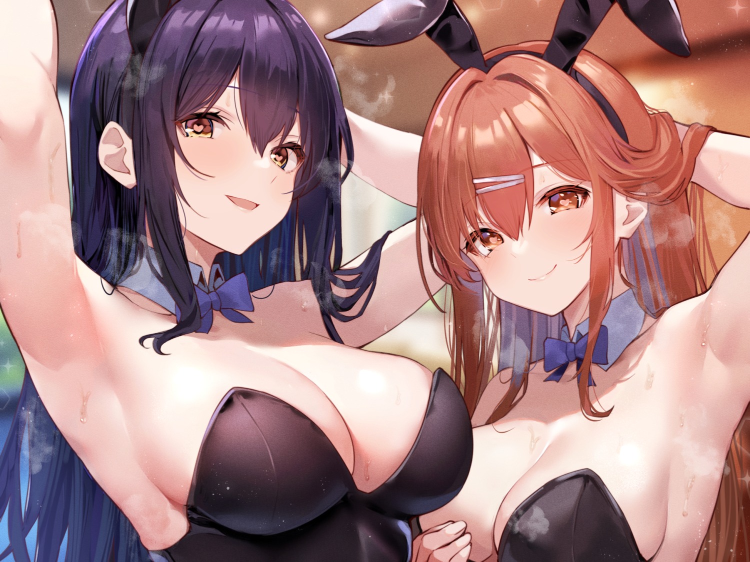 animal_ears arito_arayuru bunny_ears bunny_girl no_bra