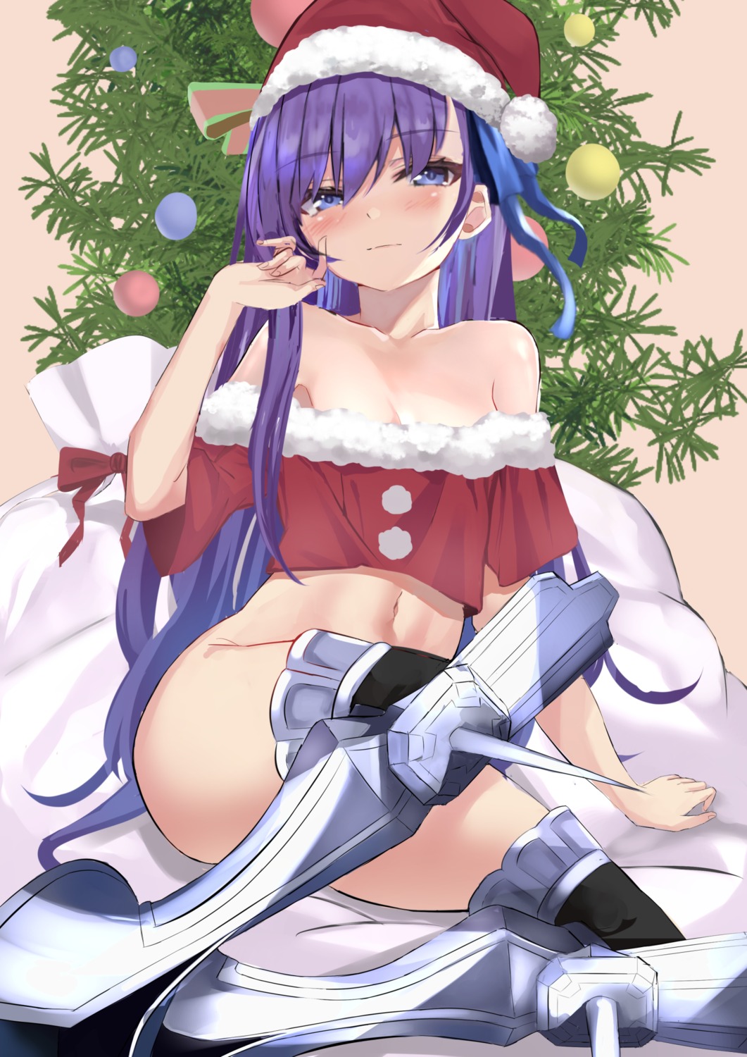 armor bottomless christmas cleavage fate/grand_order kesoshirou meltryllis thighhighs