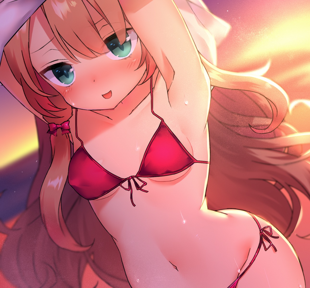 bikini loli neit_ni_sei shirt_lift swimsuits underboob undressing