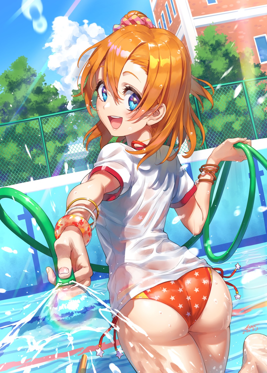 ass bikini gym_uniform kousaka_honoka love_live! see_through swimsuits wedo wet wet_clothes