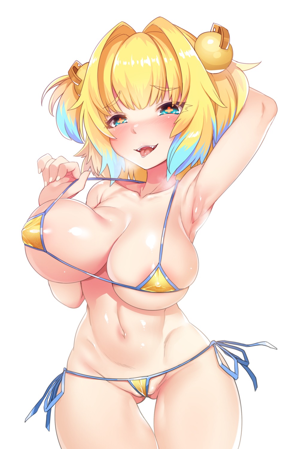 areola bikini bomber_girl cameltoe erect_nipples harigane_shinshi pine_(bombergirl) swimsuits thong