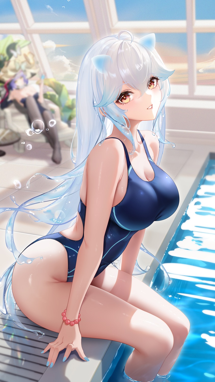 animal_ears liu_liaoliao swimsuits tail wet