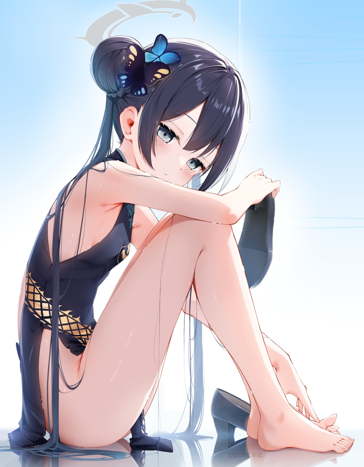 blue_archive chinadress halo heels loli no_bra nopan ryuuge_kisaki shironora