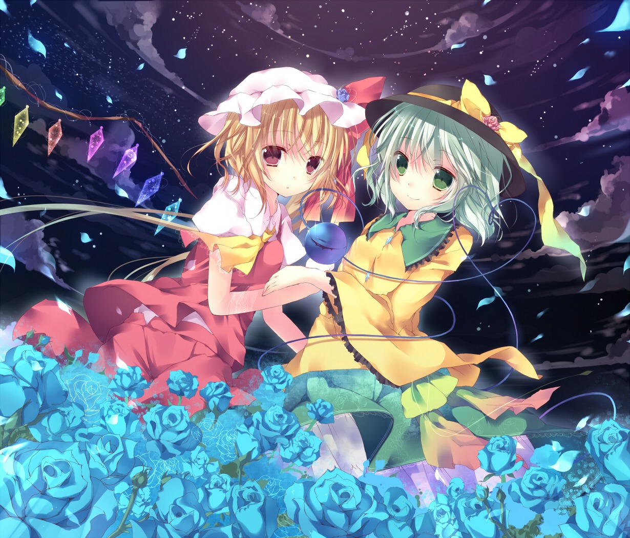 dress flandre_scarlet komeiji_koishi sushimekabu touhou wings