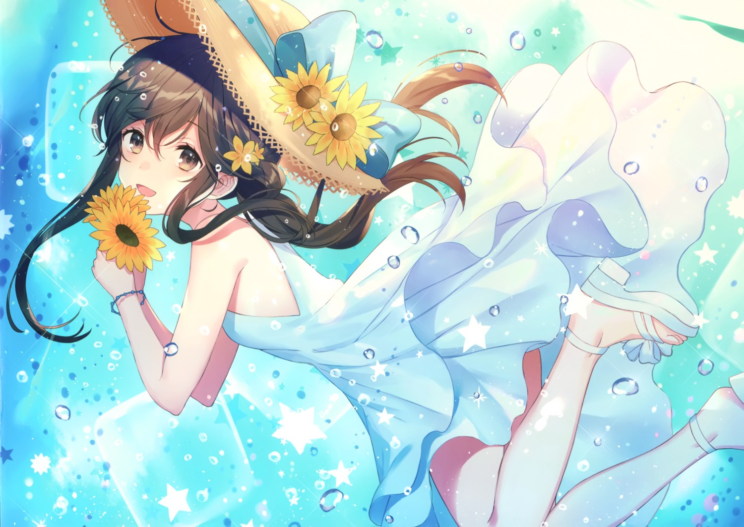 achiki dress hanasaku heels skirt_lift summer_dress