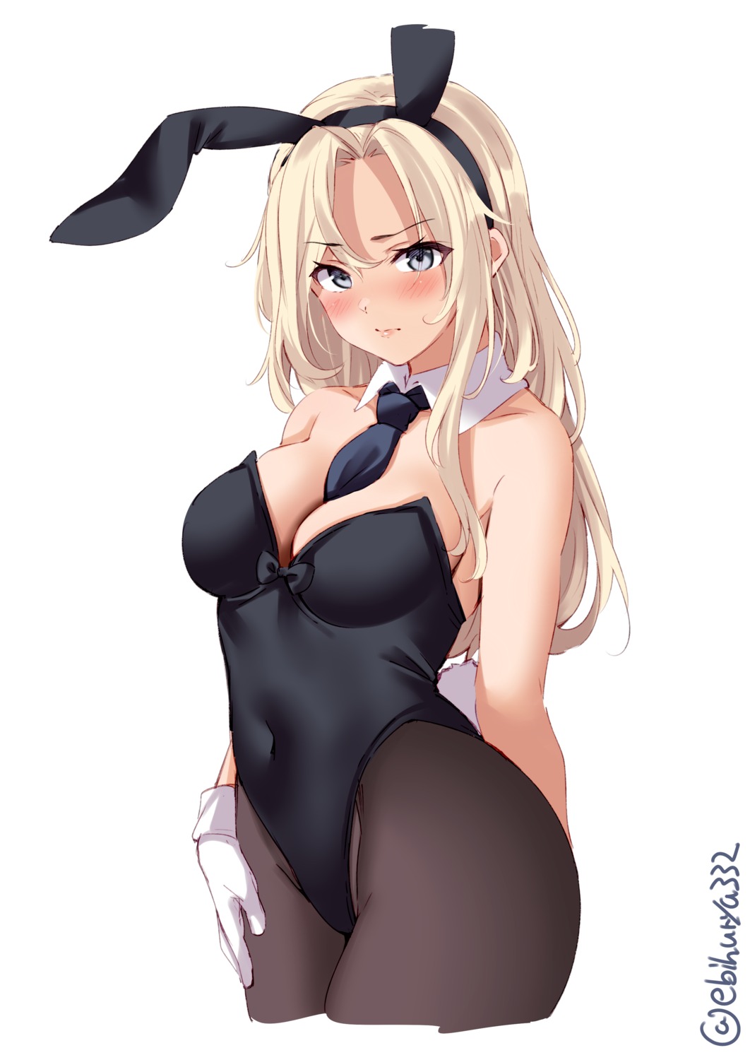 animal_ears bunny_ears bunny_girl ebifurya hornet_(kancolle) kantai_collection no_bra pantyhose tail