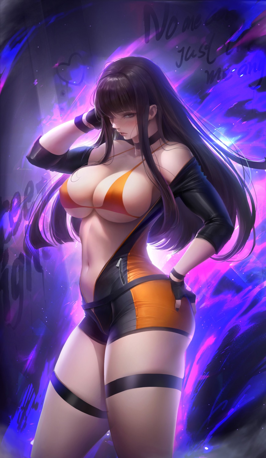 bikini_top bodysuit cleavage dungeon_fighter erect_nipples flute_(artist) garter swimsuits underboob