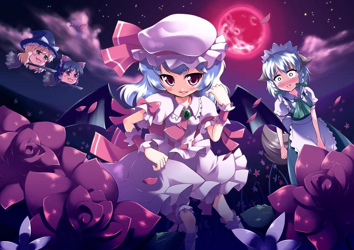 animal_ears hakurei_reimu izayoi_sakuya kirisame_marisa morujii remilia_scarlet touhou yukkuri_shiteitte_ne