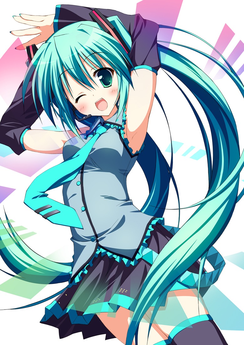 hatsune_miku saeki_nao thighhighs vocaloid